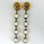 Chanel Faux Pearl Earrings Swing Gold Plated — view 2