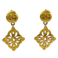 Chanel CC Logo Earrings Swing Gold Plated