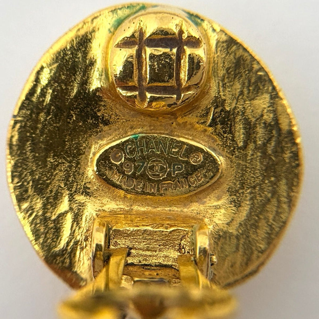 Chanel CC Logo Earrings Swing Gold Plated — view 6