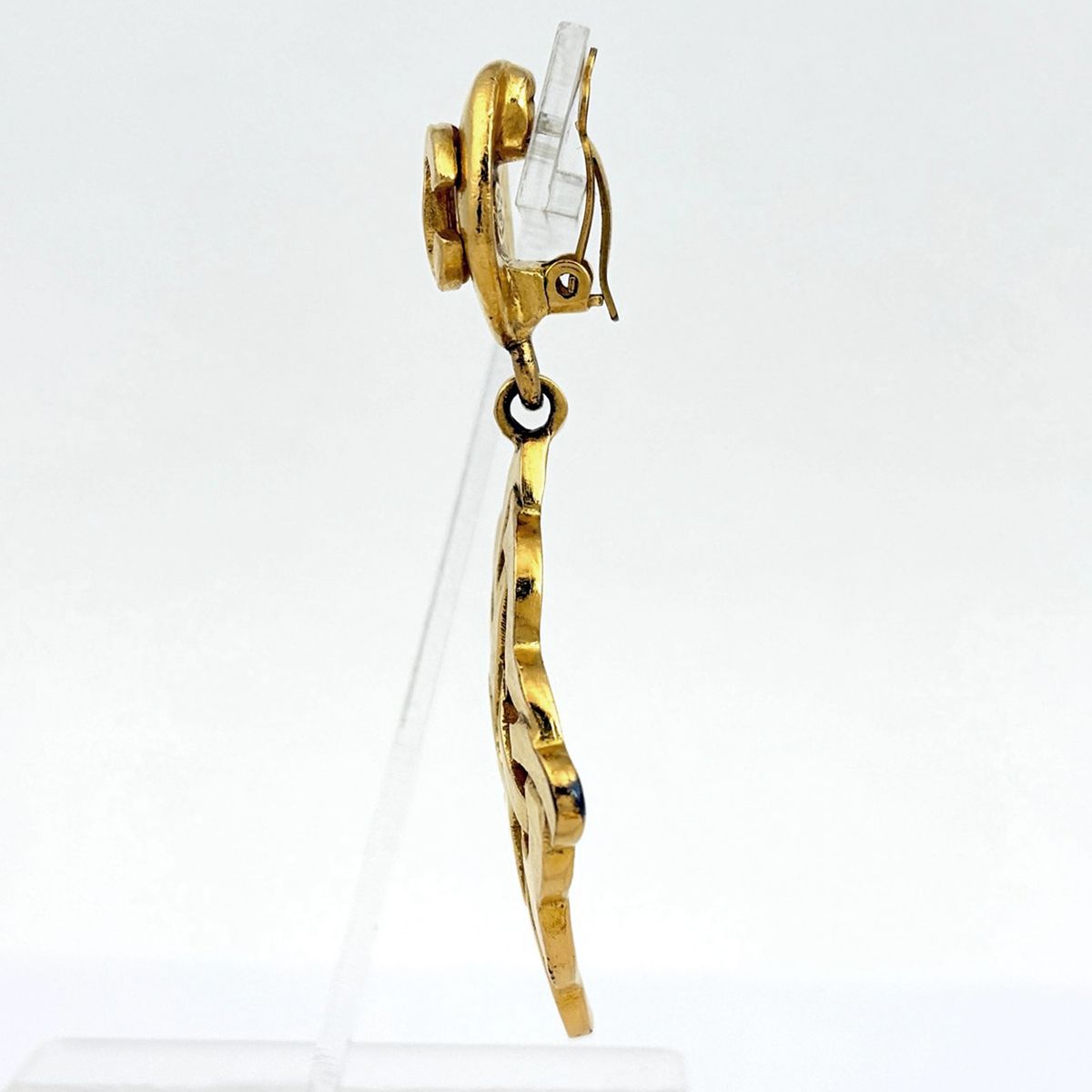 Chanel CC Logo Earrings Swing Gold Plated — view 2