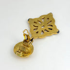 Chanel CC Logo Earrings Swing Gold Plated — view 3
