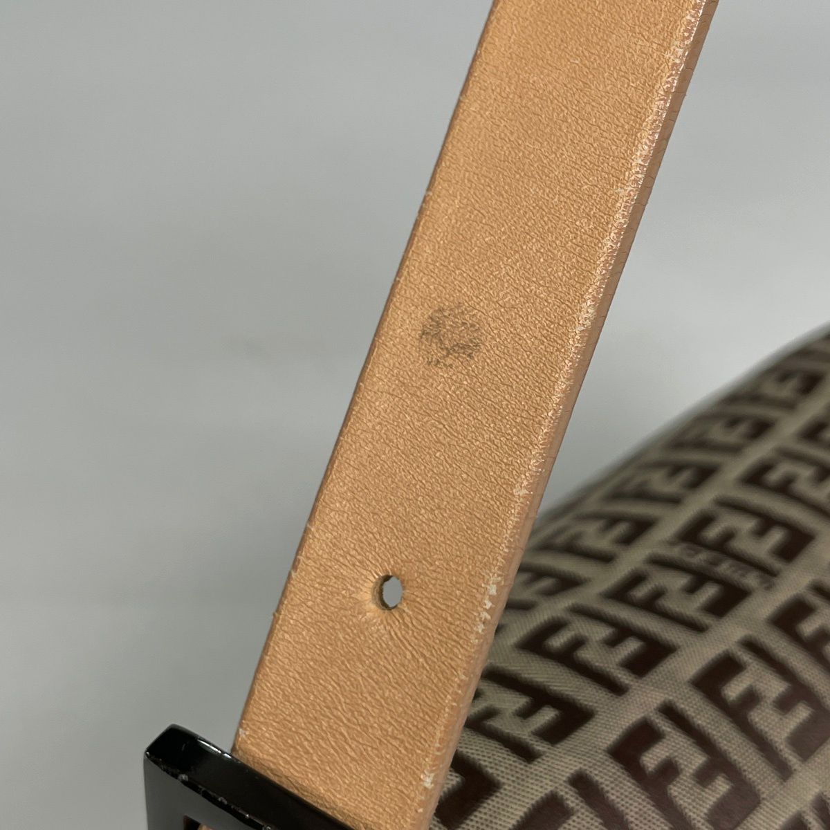 Fendi Zucchino Pattern Shoulder Bag Mamma Baguette Canvas Beige — view 5