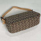 Fendi Zucchino Pattern Shoulder Bag Mamma Baguette Canvas Beige — view 2