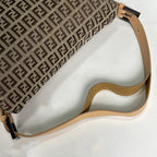 Fendi Zucchino Pattern Shoulder Bag Mamma Baguette Canvas Beige — view 6