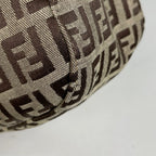 Fendi Zucchino Pattern Shoulder Bag Mamma Baguette Canvas Beige — view 3