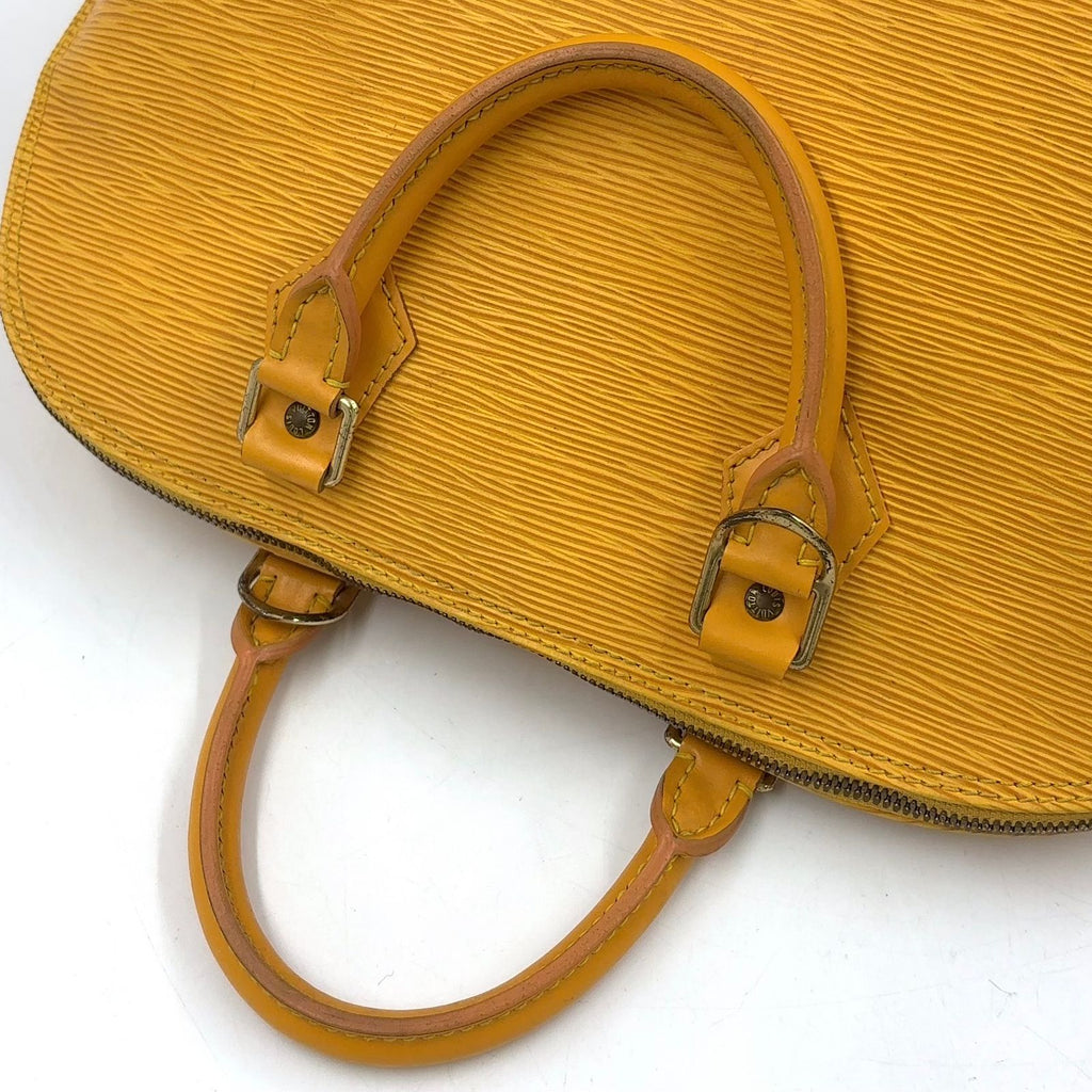 Louis Vuitton Alma Epi Tassili Yellow Leather Handbag Gold — view 6