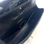 Chanel Quilted Double Flap Leather Canvas Black Shoulder Bag Gold — view 3