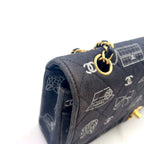Chanel Quilted Double Flap Leather Canvas Black Shoulder Bag Gold — view 9