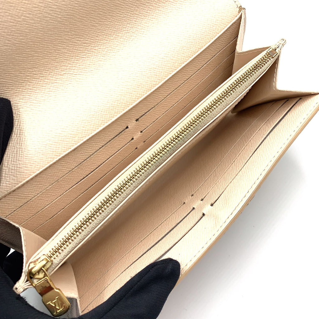 Louis Vuitton Portefeuille Sarah NM Leather Gold Pink White Wallet — view 3