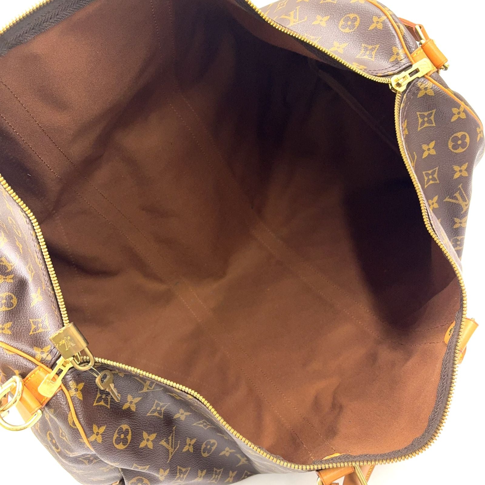 Louis Vuitton Keepall Bandouliere 60 Monogram Leather Brown Light Boston — view 3