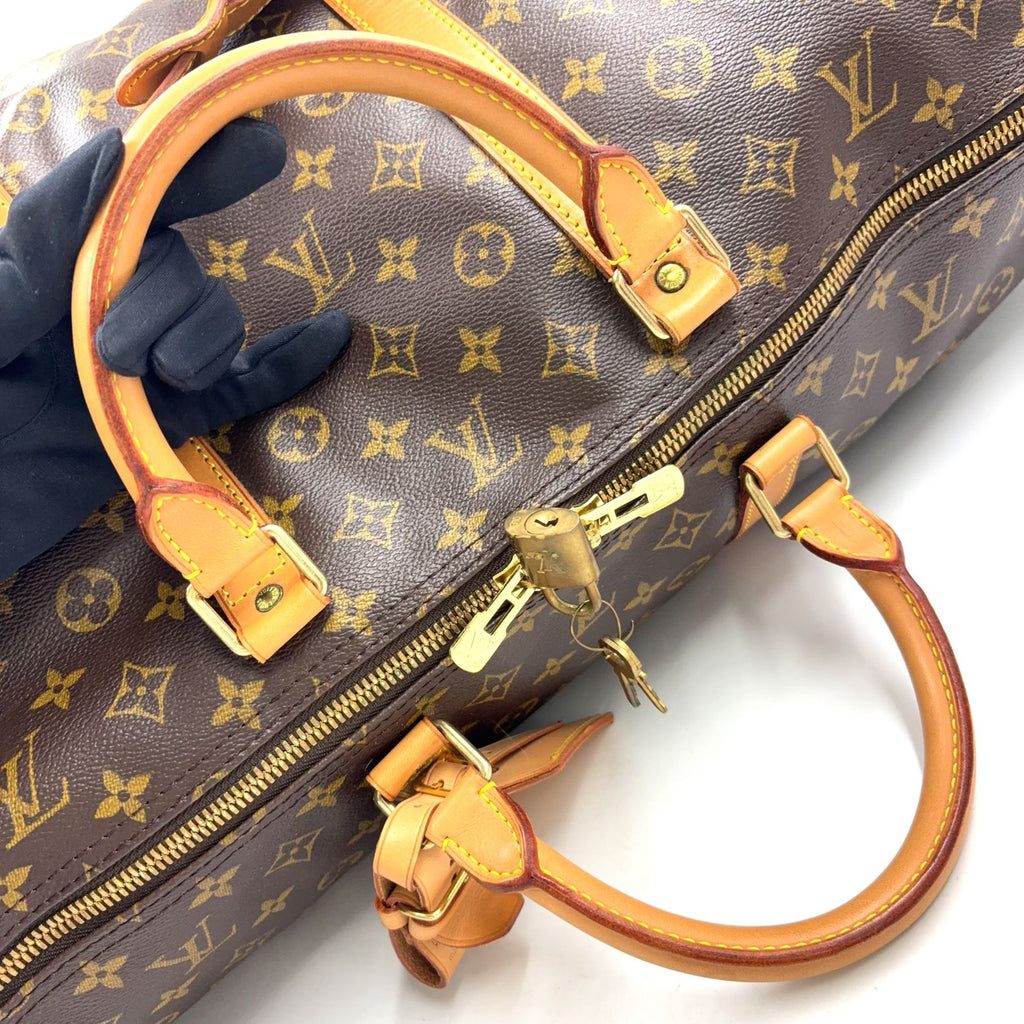 Louis Vuitton Keepall Bandouliere 60 Monogram Leather Brown Light Boston — view 9