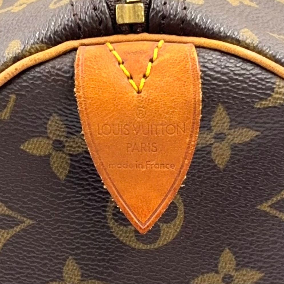 Louis Vuitton Speedy 35 Monogram Leather Brown Light Handbag Gold — view 4