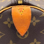 Louis Vuitton Speedy 35 Monogram Leather Brown Light Handbag Gold — view 4