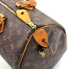 Louis Vuitton Speedy 35 Monogram Leather Brown Light Handbag Gold — view 5