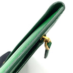 Prada Envelope Leather Green Bifold Wallet Gold — view 9