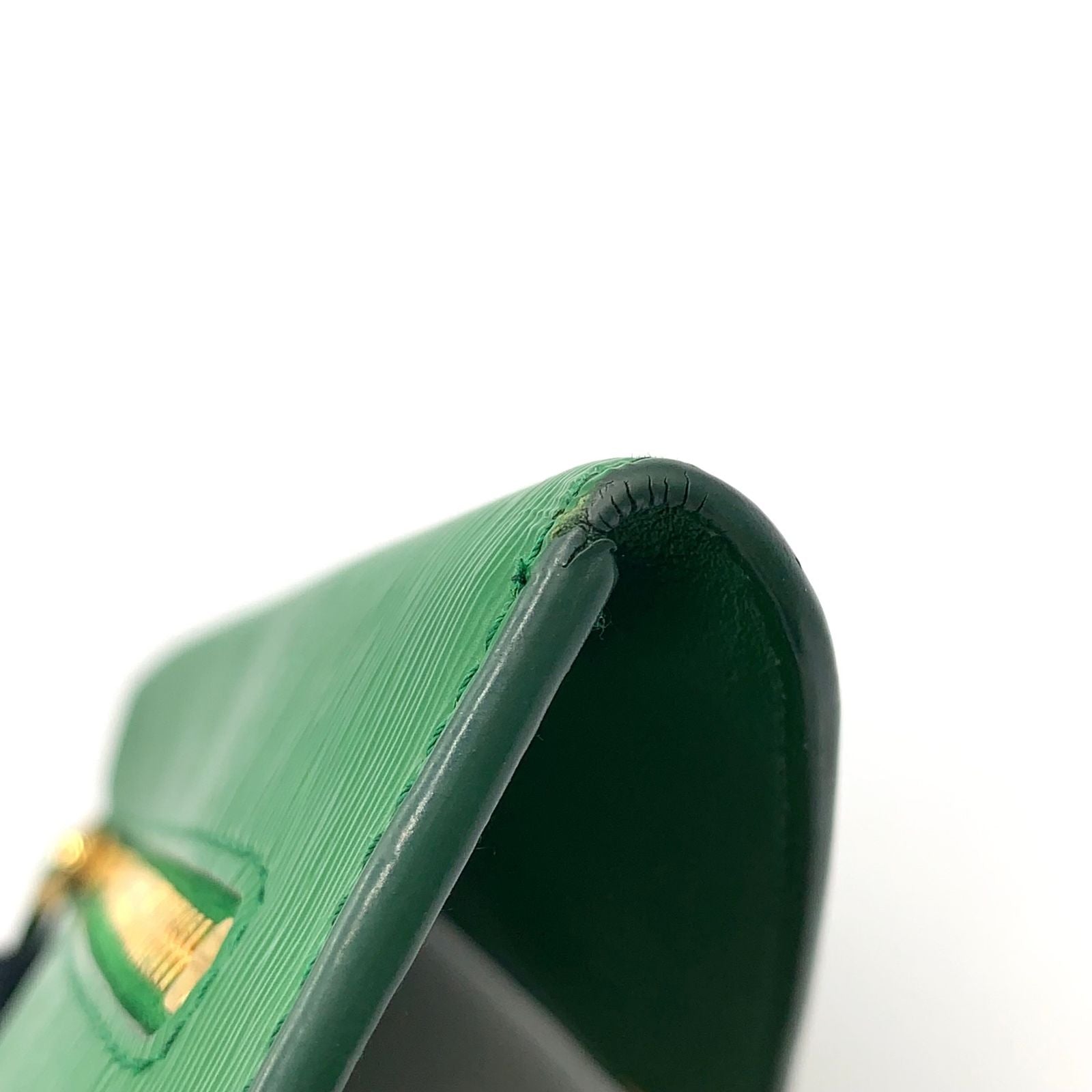 Prada Envelope Leather Green Bifold Wallet Gold — view 8
