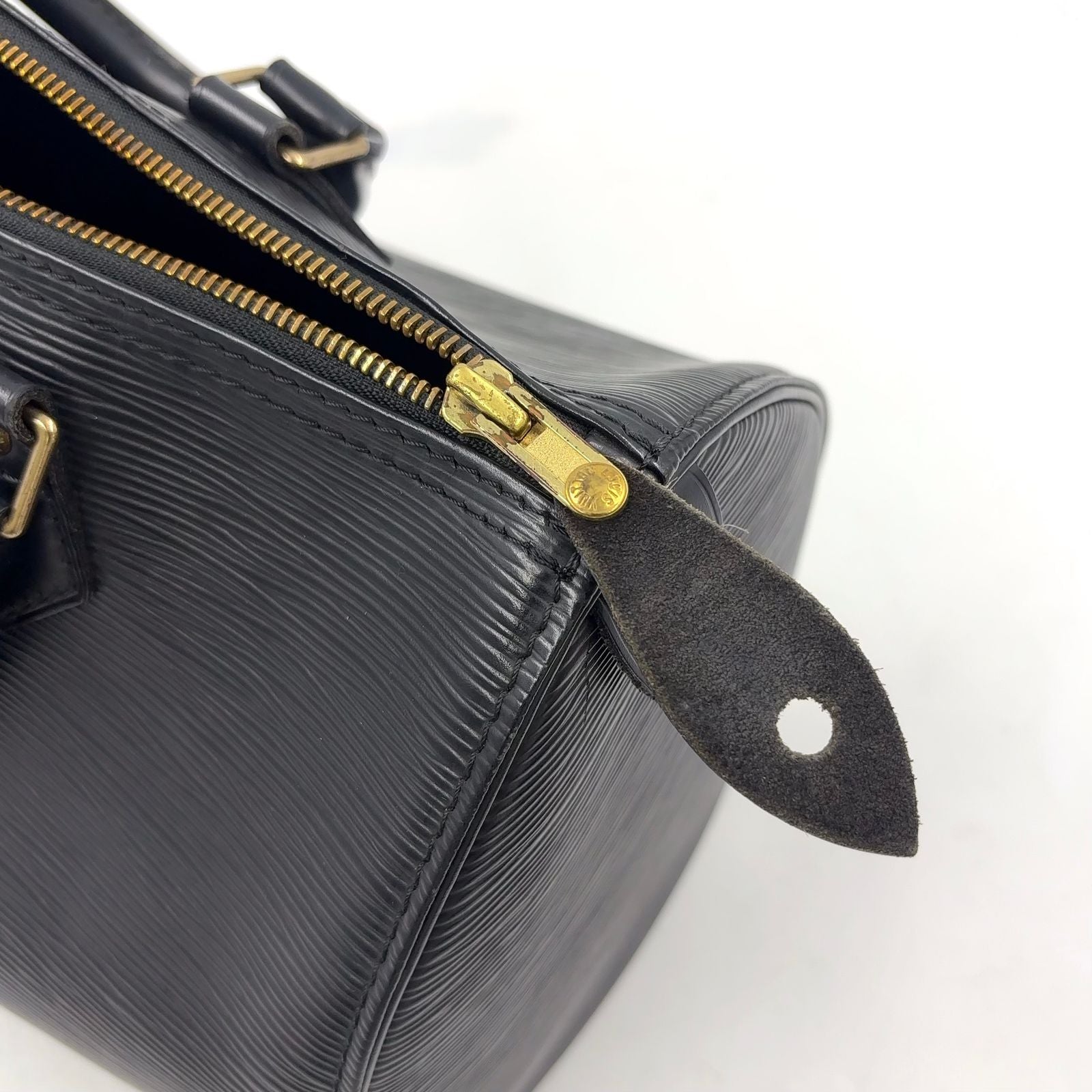 Louis Vuitton Speedy 30 Epi Noir Leather Black Handbag Gold — view 9