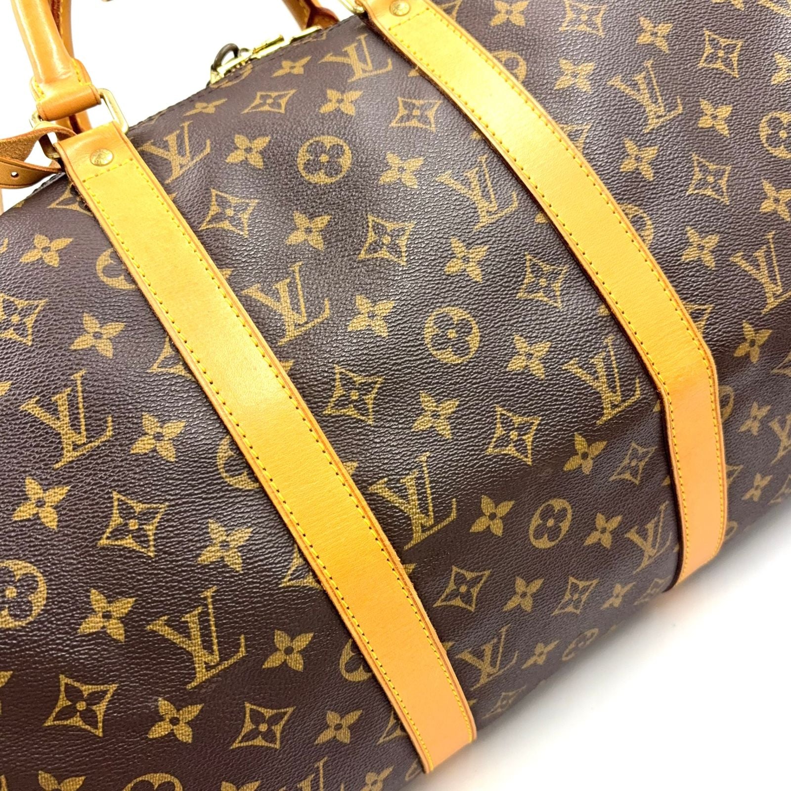 Louis Vuitton Keepall Bandouliere 50 Monogram Leather Brown Light Boston — view 6