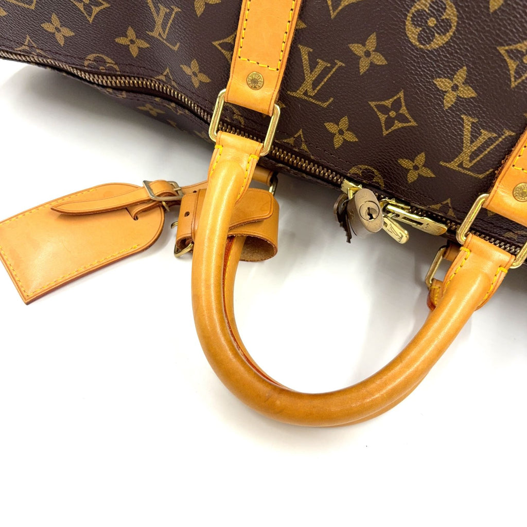 Louis Vuitton Keepall Bandouliere 50 Monogram Leather Brown Light Boston — view 9
