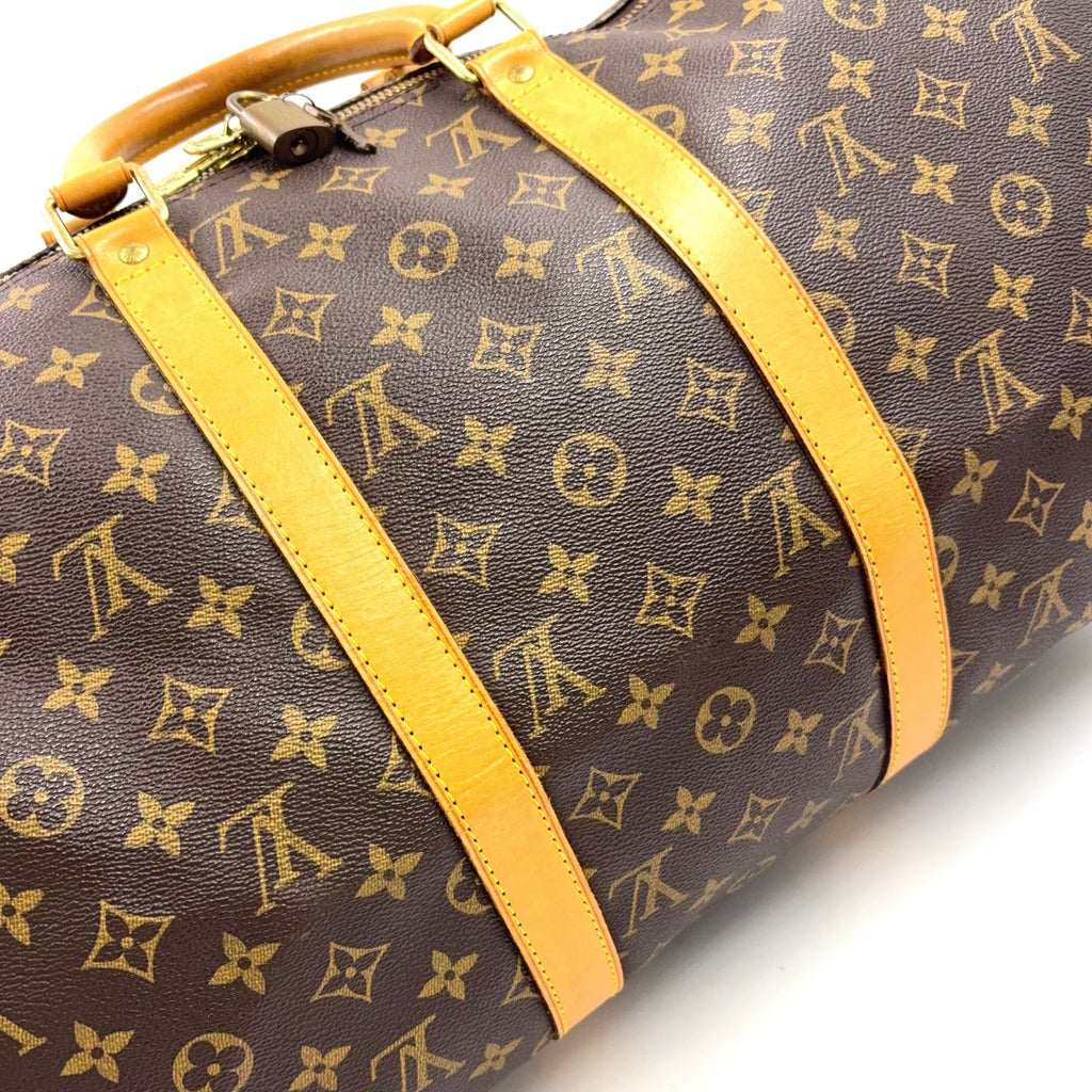 Louis Vuitton Keepall Bandouliere 50 Monogram Leather Brown Light Boston — view 7