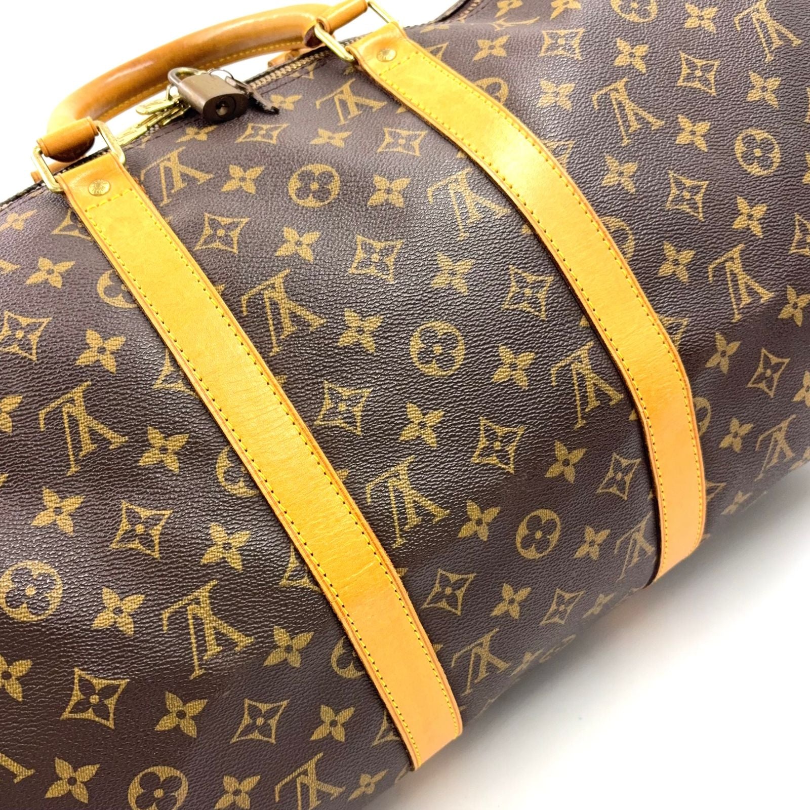 Louis Vuitton Keepall Bandouliere 50 Monogram Leather Brown Light Boston — view 7