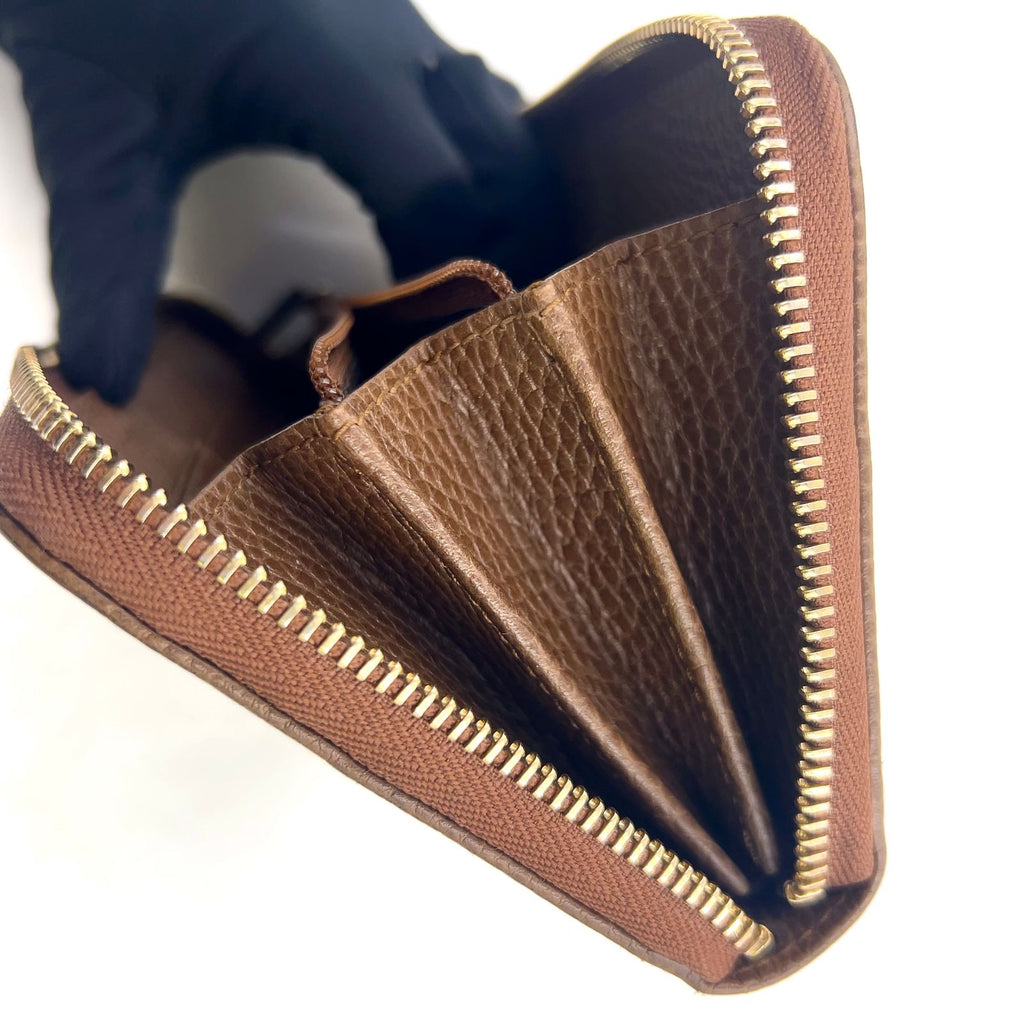 Gucci Zip Around Leather Canvas Brown Wallet Gold — view 8