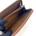 Gucci Zip Around Leather Canvas Brown Wallet Gold — view 6