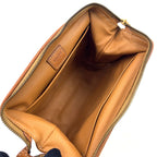 Celine Macadam Pattern Leather Brown Clutch Gold — view 3