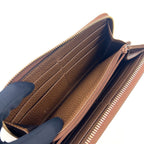 Gucci Zip Around Leather Canvas Brown Wallet Gold — view 5