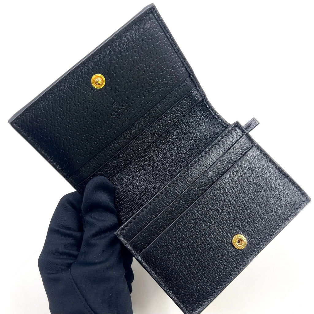 Gucci Ophidia GG Supreme Bifold Wallet Leather Black Gold — view 6