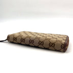 Gucci Zip Around Leather Canvas Brown Wallet Gold — view 9