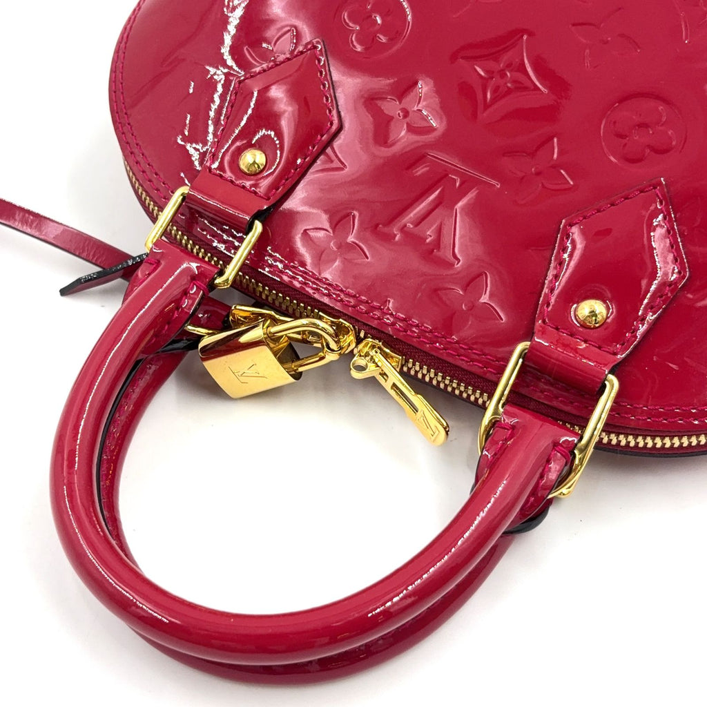 Louis Vuitton Alma BB Monogram Vernis Rose Indien Enamel Leather Pink Handbag — view 6