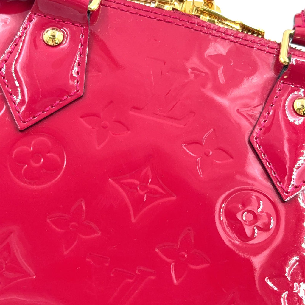 Louis Vuitton Alma BB Monogram Vernis Rose Indien Enamel Leather Pink Handbag — view 9
