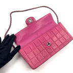 Chanel Choco Bar Lambskin Pink Chain Shoulder Bag Gold — view 7