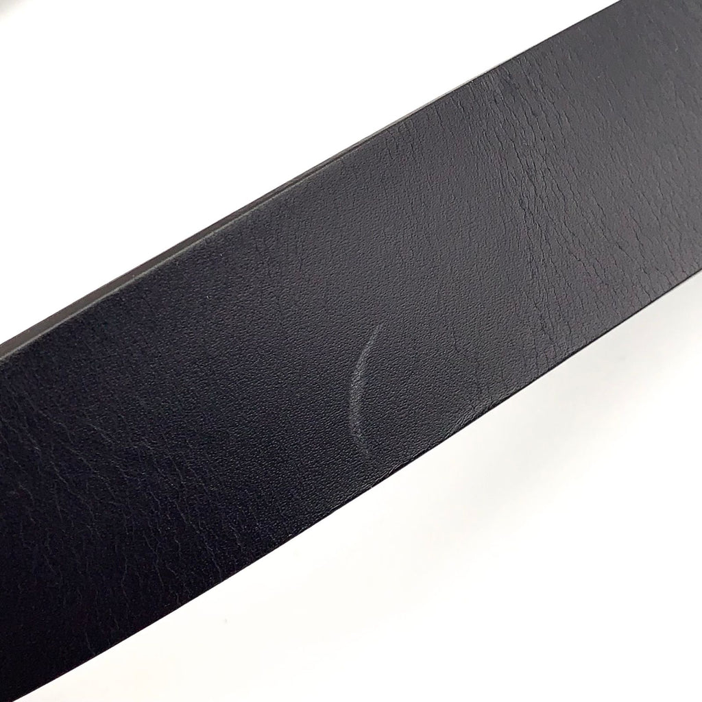 Gucci Interlocking Buckle Leather Black Belt Silver — view 4