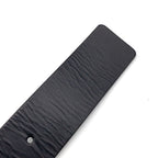 Gucci Interlocking Buckle Leather Black Belt Silver — view 7