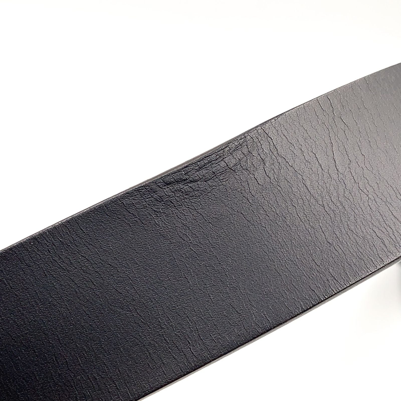 Gucci Interlocking Buckle Leather Black Belt Silver — view 5
