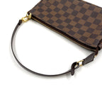 Louis Vuitton Pochette Accessoire Damier Ebene Leather Brown Handbag Gold — view 5