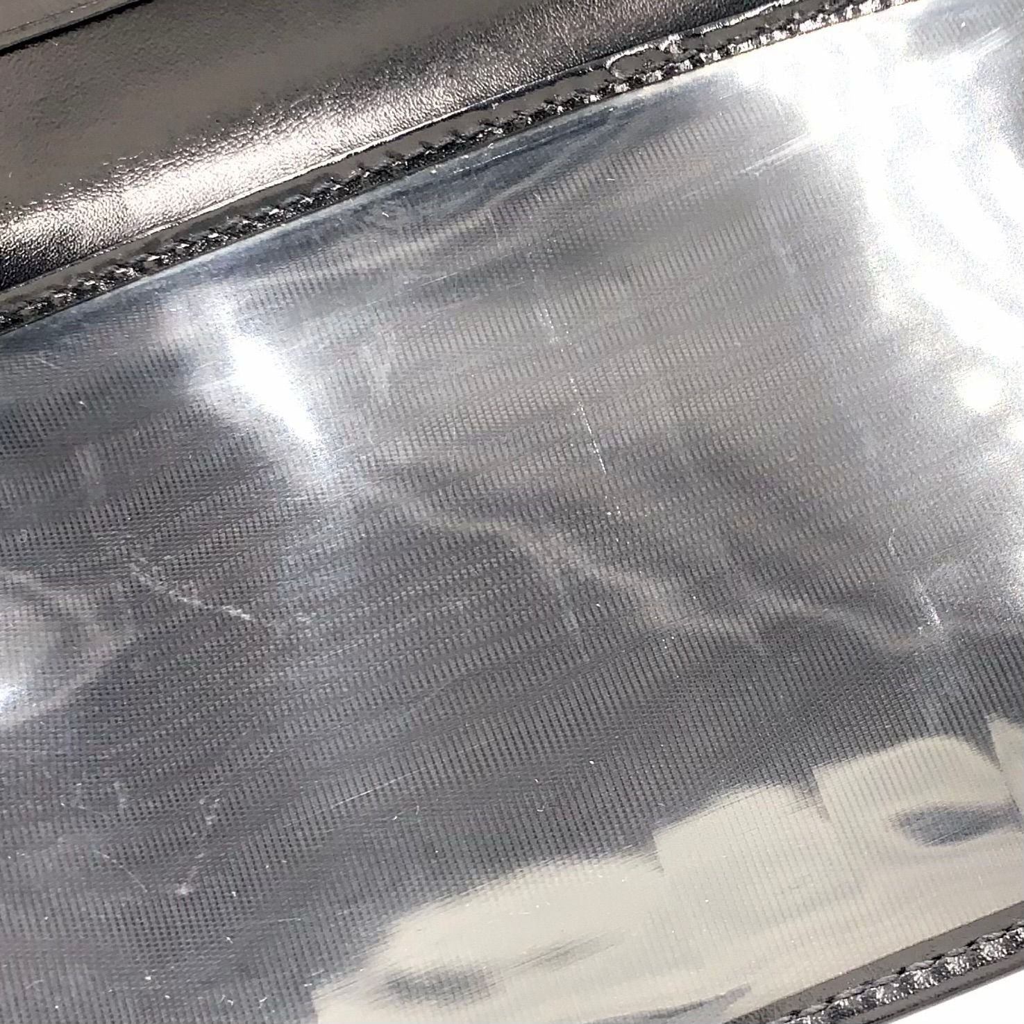 Prada Corner Metal Logo Leather Black Bifold Wallet Silver — view 7