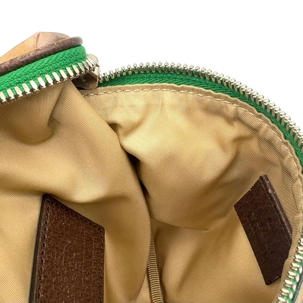 Gucci the North Face Leather Nylon Green Beige Belt Bag Silver — view 9