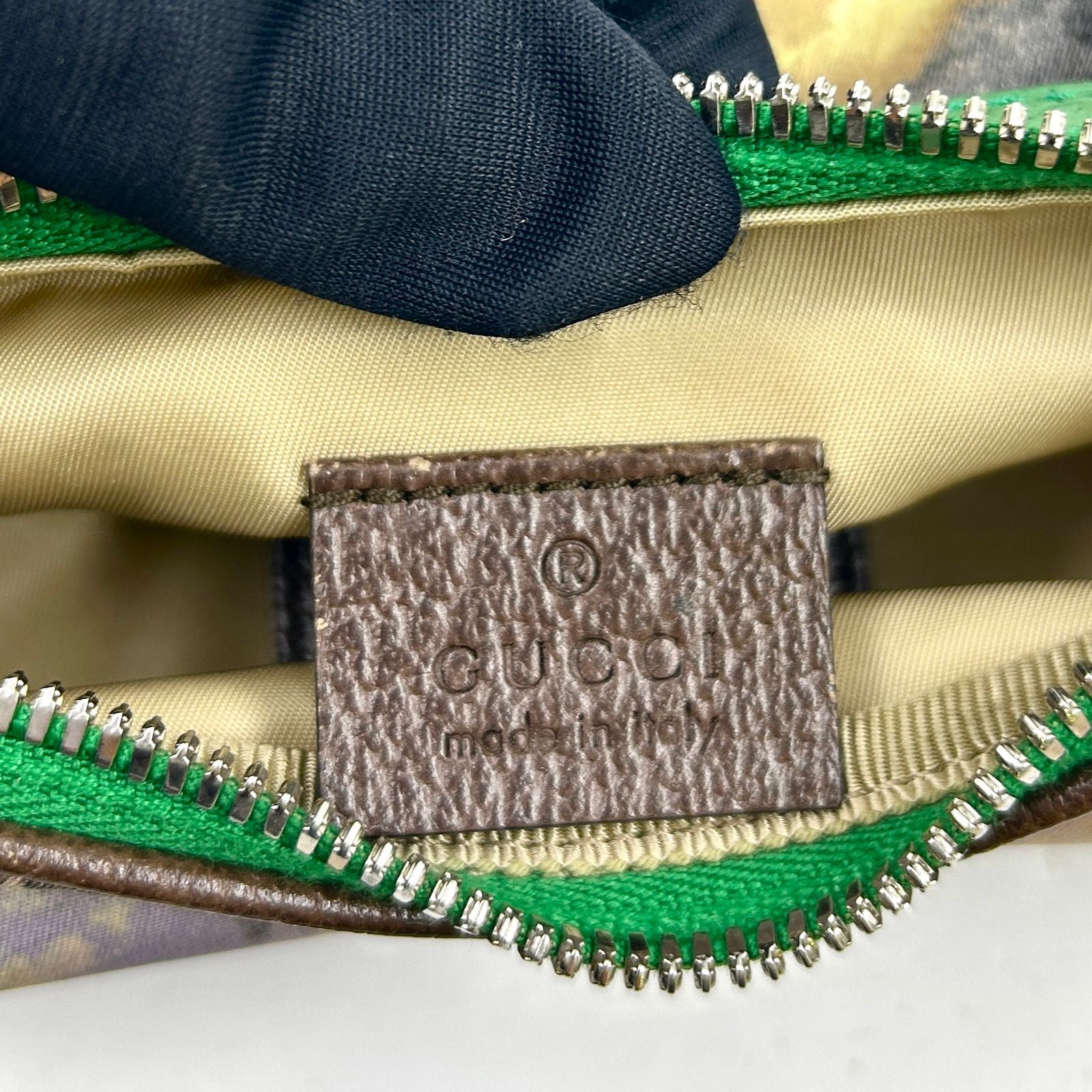 Gucci the North Face Leather Nylon Green Beige Belt Bag Silver — view 4