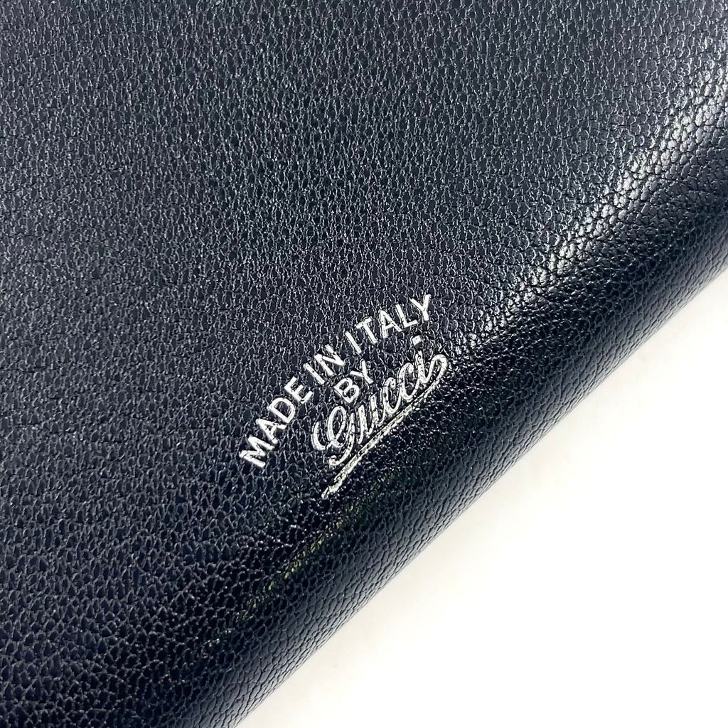 Gucci Lila Zip Around Leather Black Wallet Silver — view 8