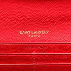 Saint Laurent Paris Monogram Large Flap Leather Red Wallet Gold — view 4