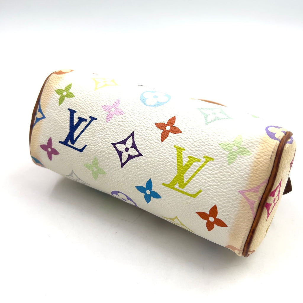 Louis Vuitton Mini Speedy Monogram Multicolor Blanc Shoulder Bag Leather White — view 8