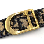 Dior Trotter Leather Canvas Navy Belt Gold — view 7