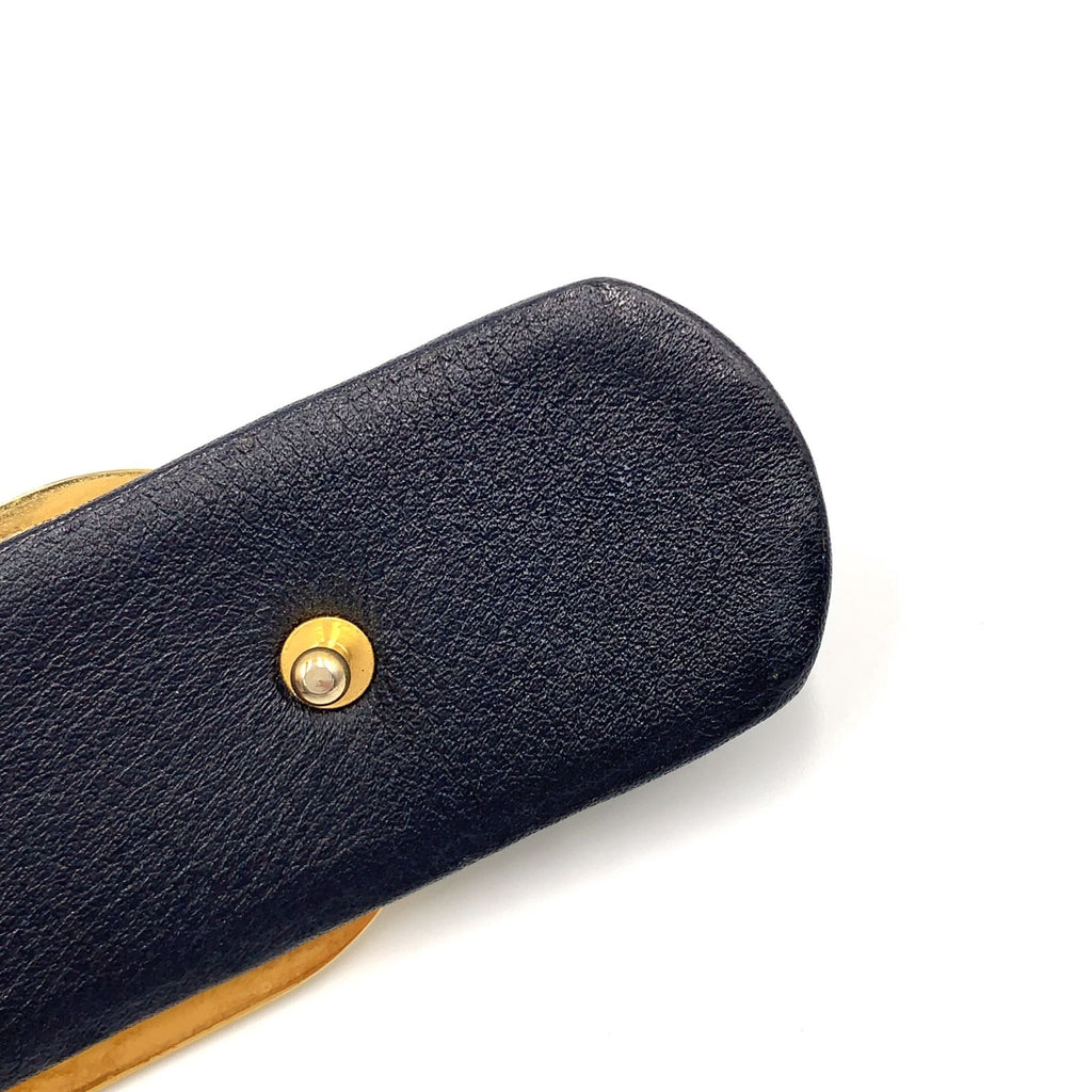Dior Trotter Leather Canvas Navy Belt Gold — view 6