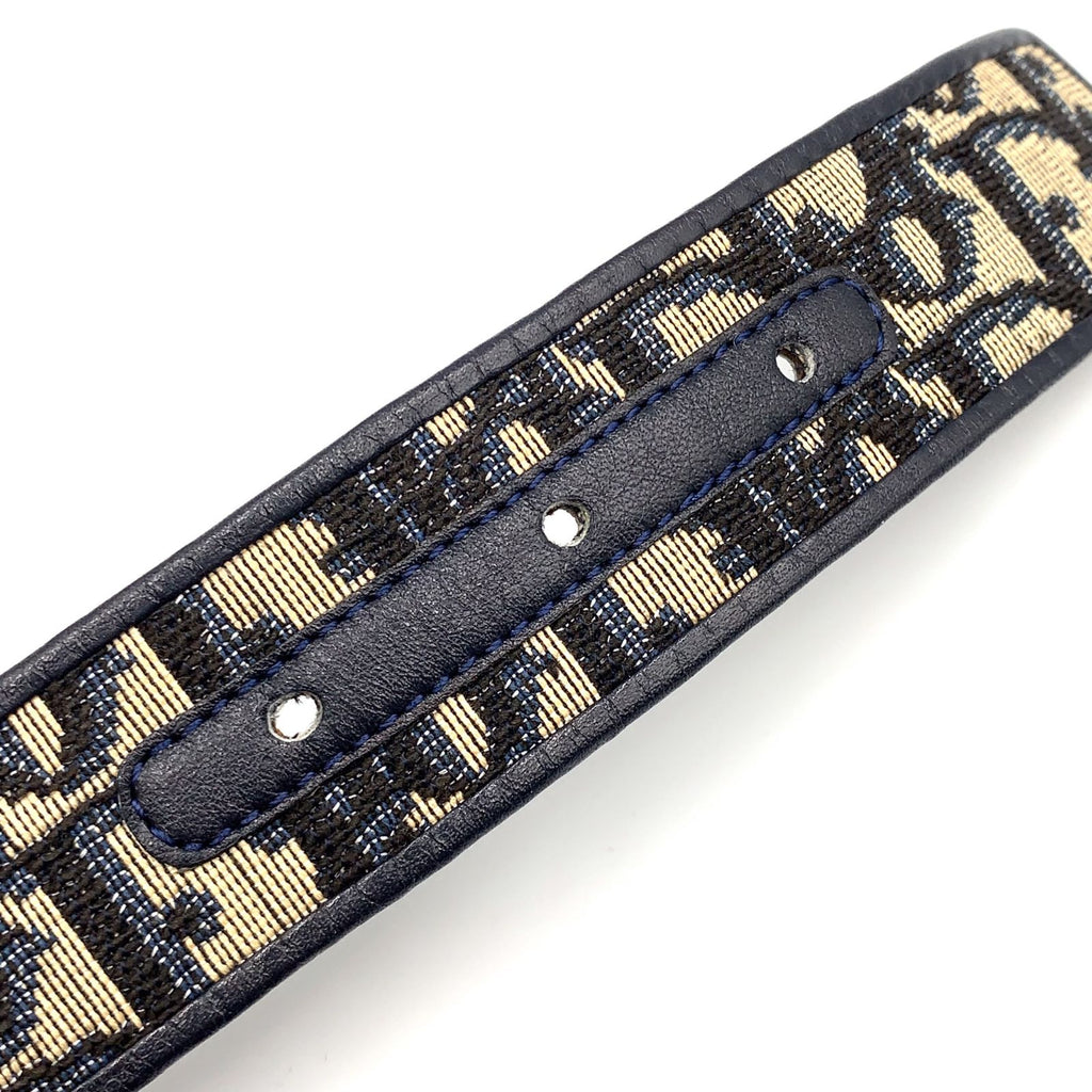 Dior Trotter Leather Canvas Navy Belt Gold — view 4
