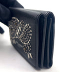 Saint Laurent Paris Trifold Mini Leather Black Wallet Silver — view 7