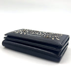 Saint Laurent Paris Trifold Mini Leather Black Wallet Silver — view 8