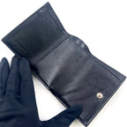 Saint Laurent Paris Trifold Mini Leather Black Wallet Silver — view 3